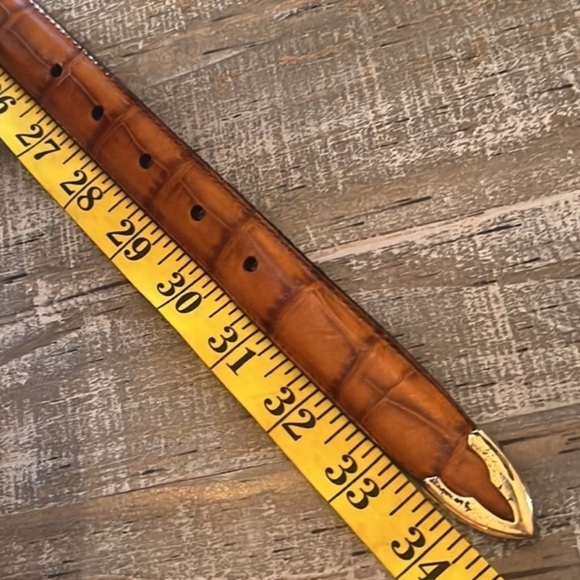 NEW Perry Ellis Portfollio.  Full Grain Cowhide Croc Embossed Belt.  Size 30 - Picture 4 of 9